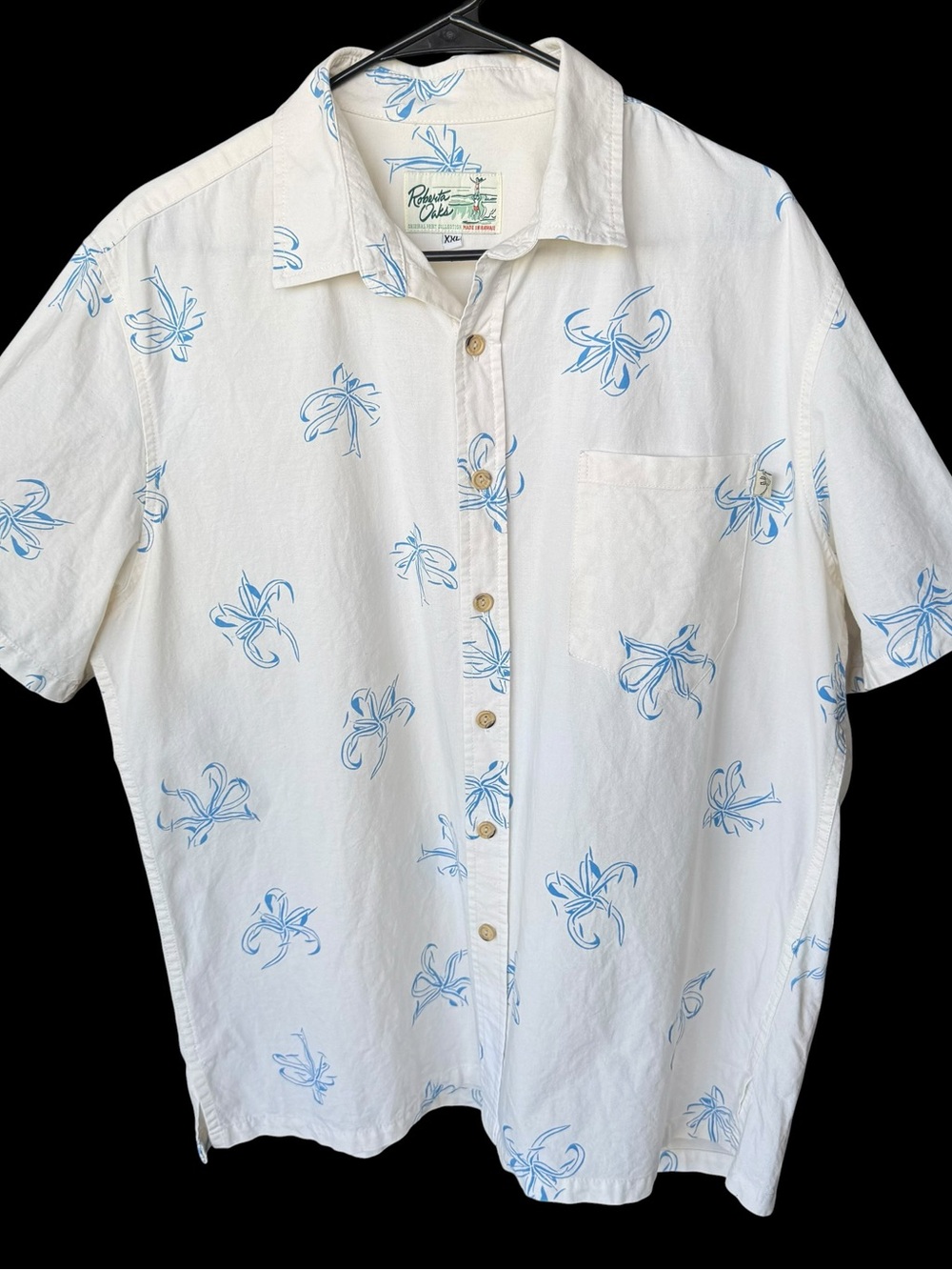 ROBERTA OAKS Hawaiian Aloha Shirt Full Button Men’s 2XL
